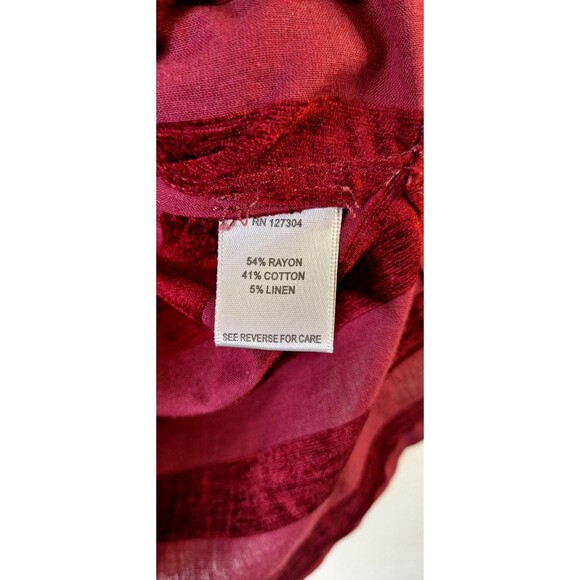 JOHN MARK Button Up Top Women's Sz M Velvet Striped Cotton/Linen Casual Workwear - Picture 5 of 14